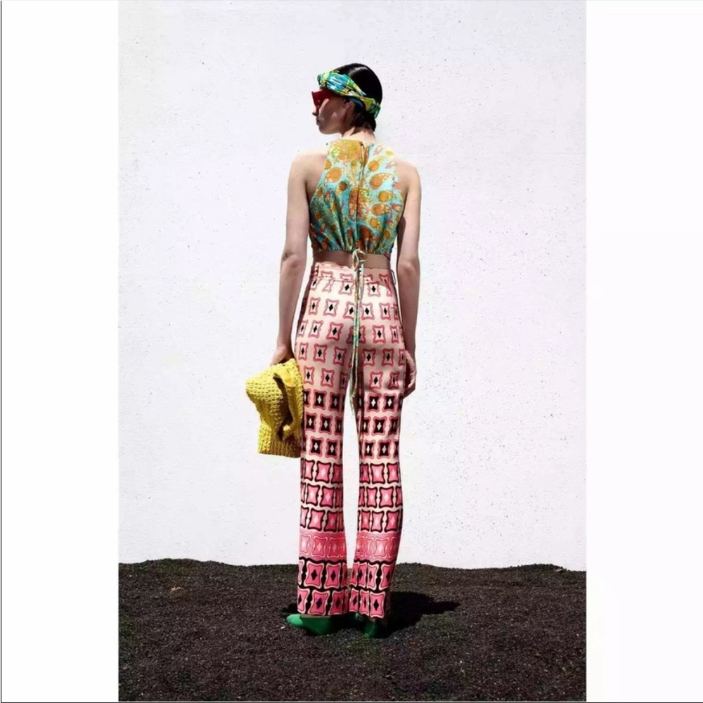 NWT Zara print flared high waisted pants - Picture 6 of 12
